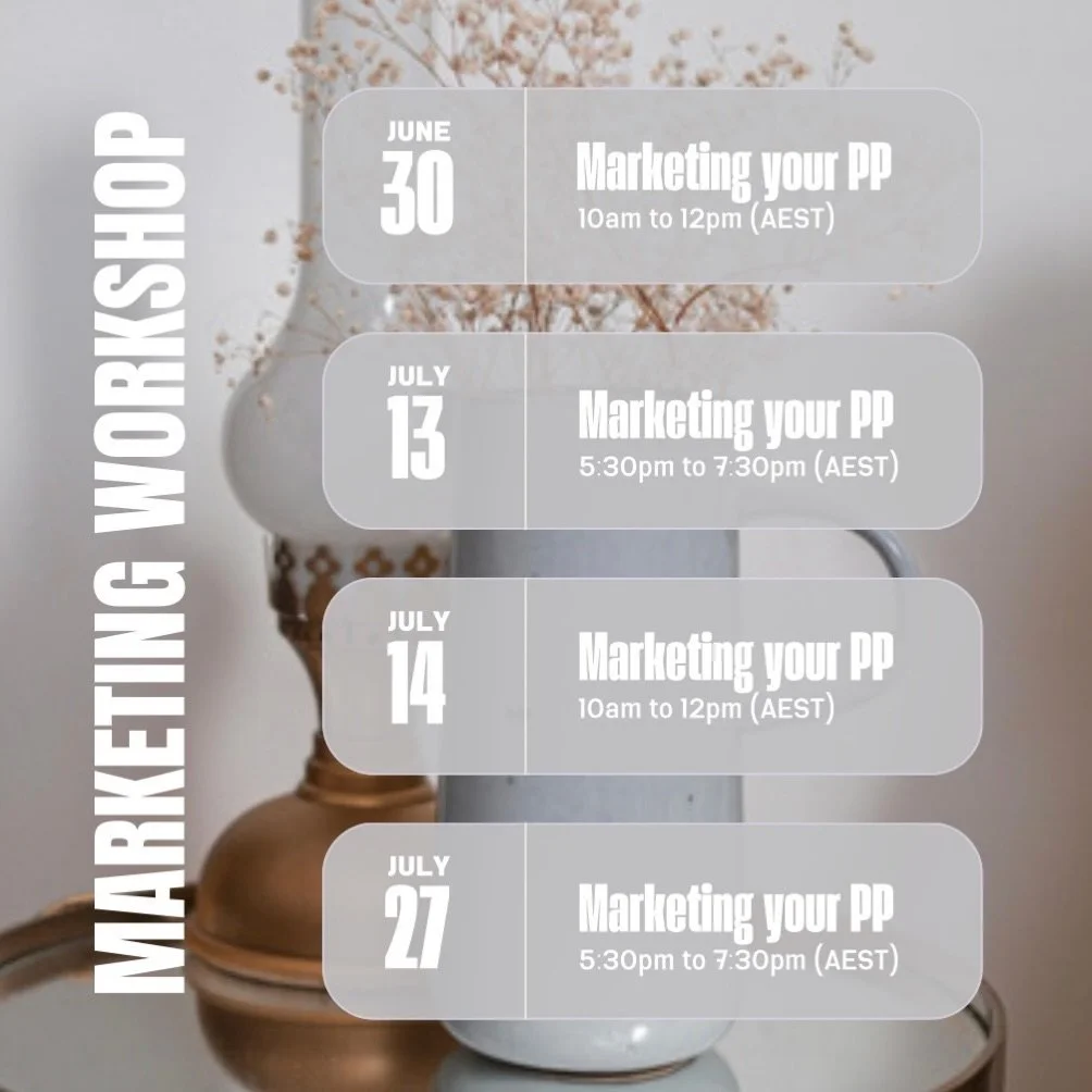 Due to unprecedented demand, I am now offering my highly sought-after Marketing Workshop as a standalone experience for helping professionals who are ready to grow their private practice with confidence and intention.

This exclusive 2-hour workshop 
