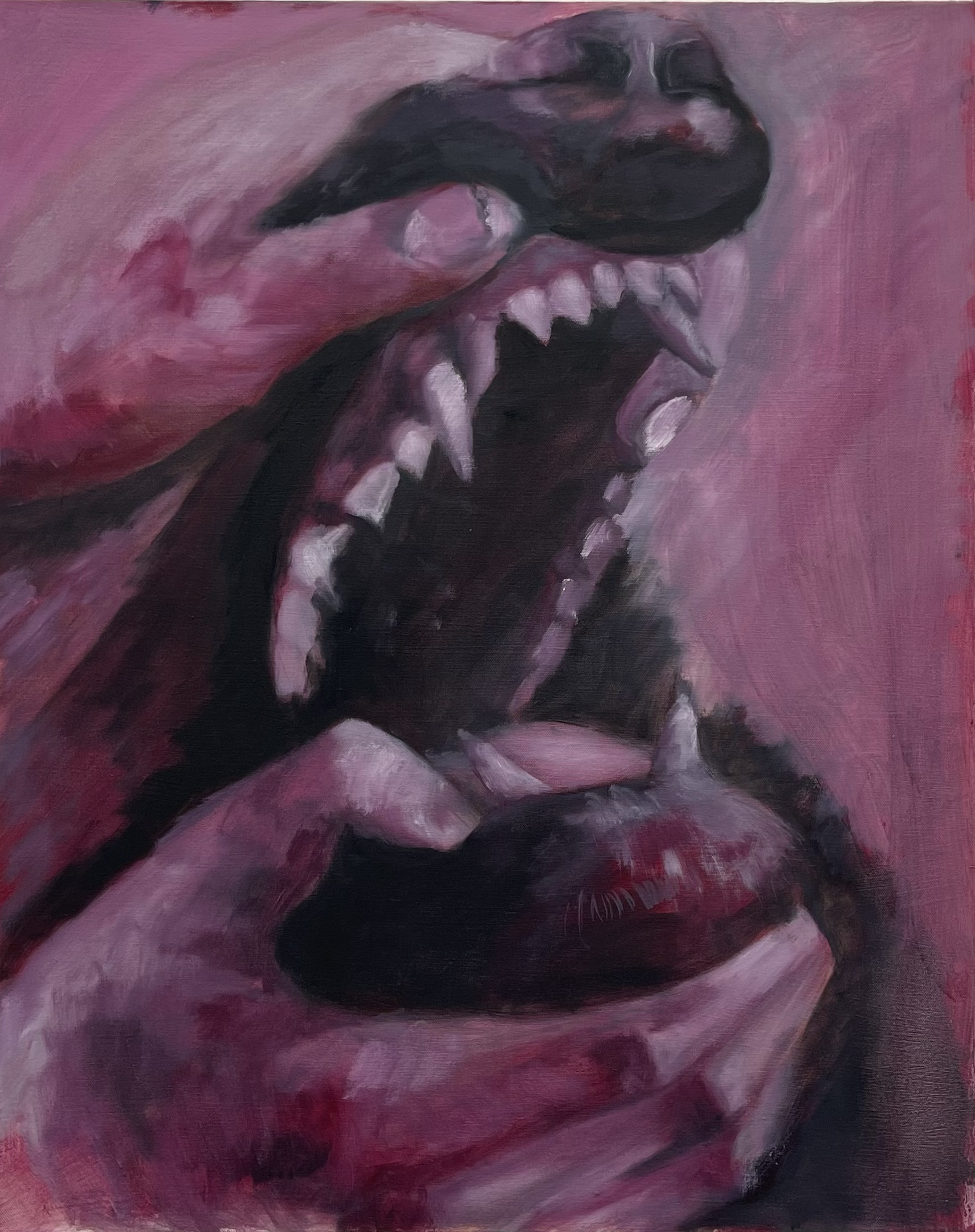 Nail Biter, 
2025,
oil on canvas,
71 x 61 cm