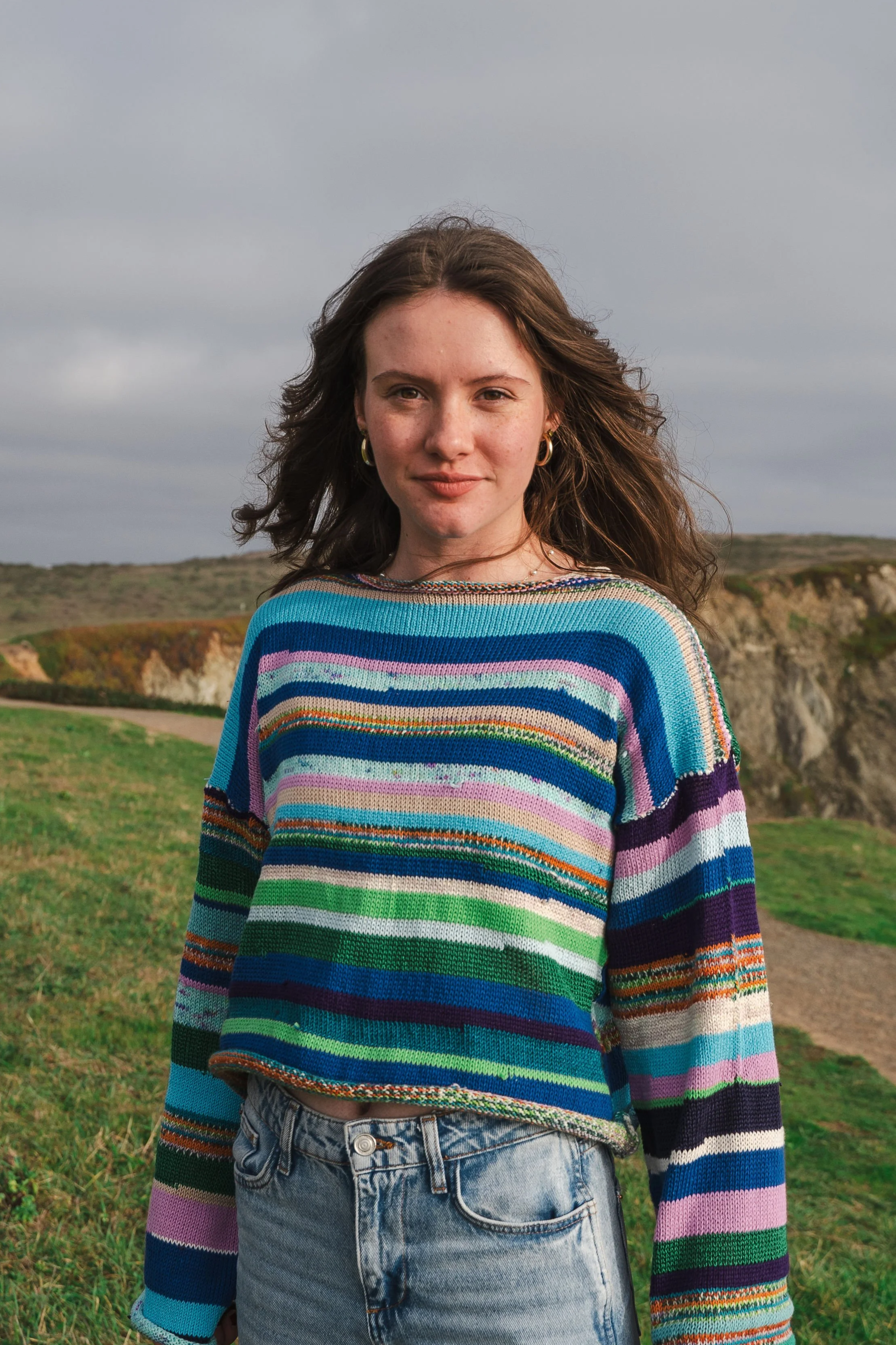 GREEN MULTICOLOR STRIPE SWEATER 002