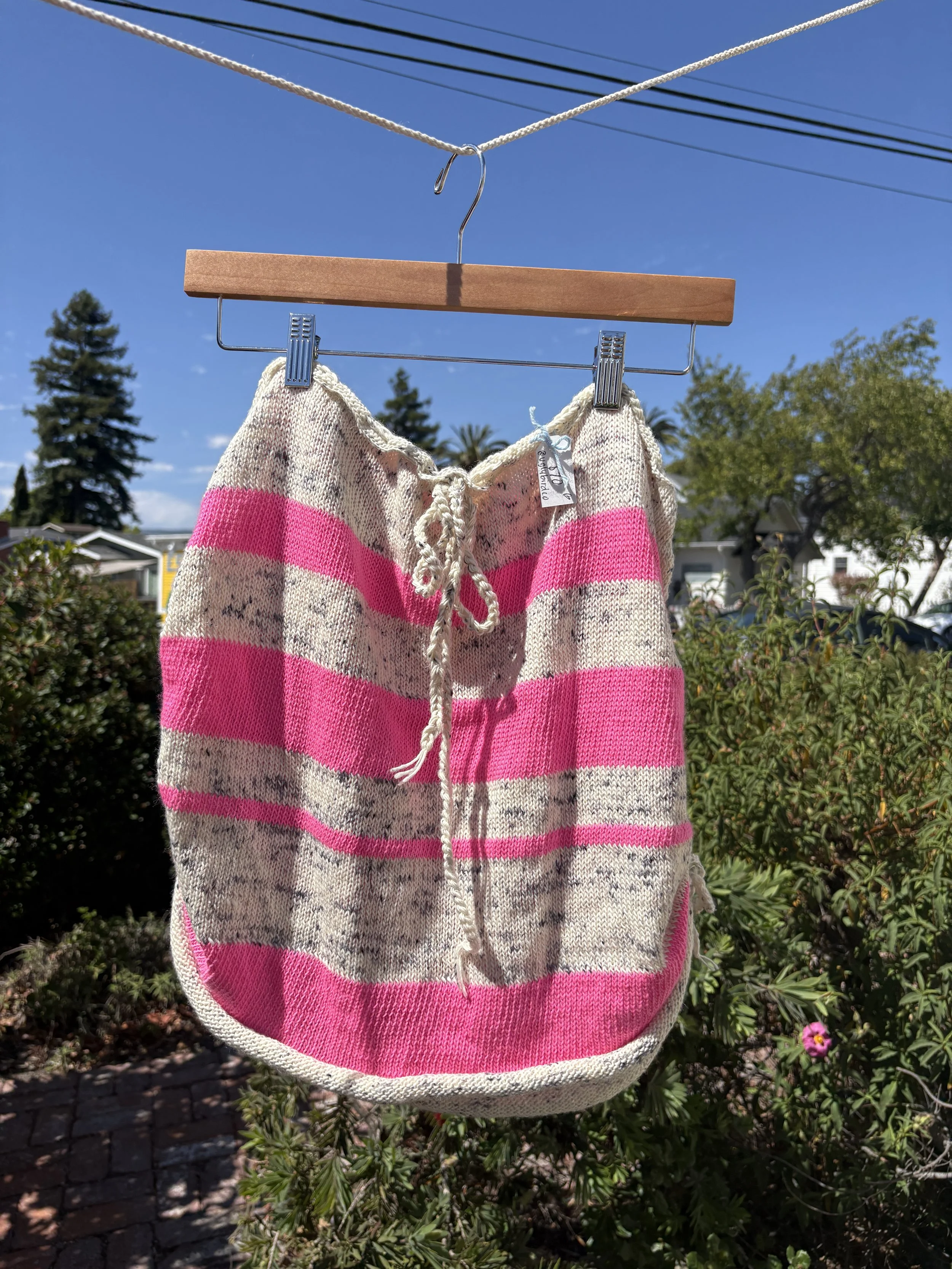 PINK AND WHITE KNIT SET (SKIRT)