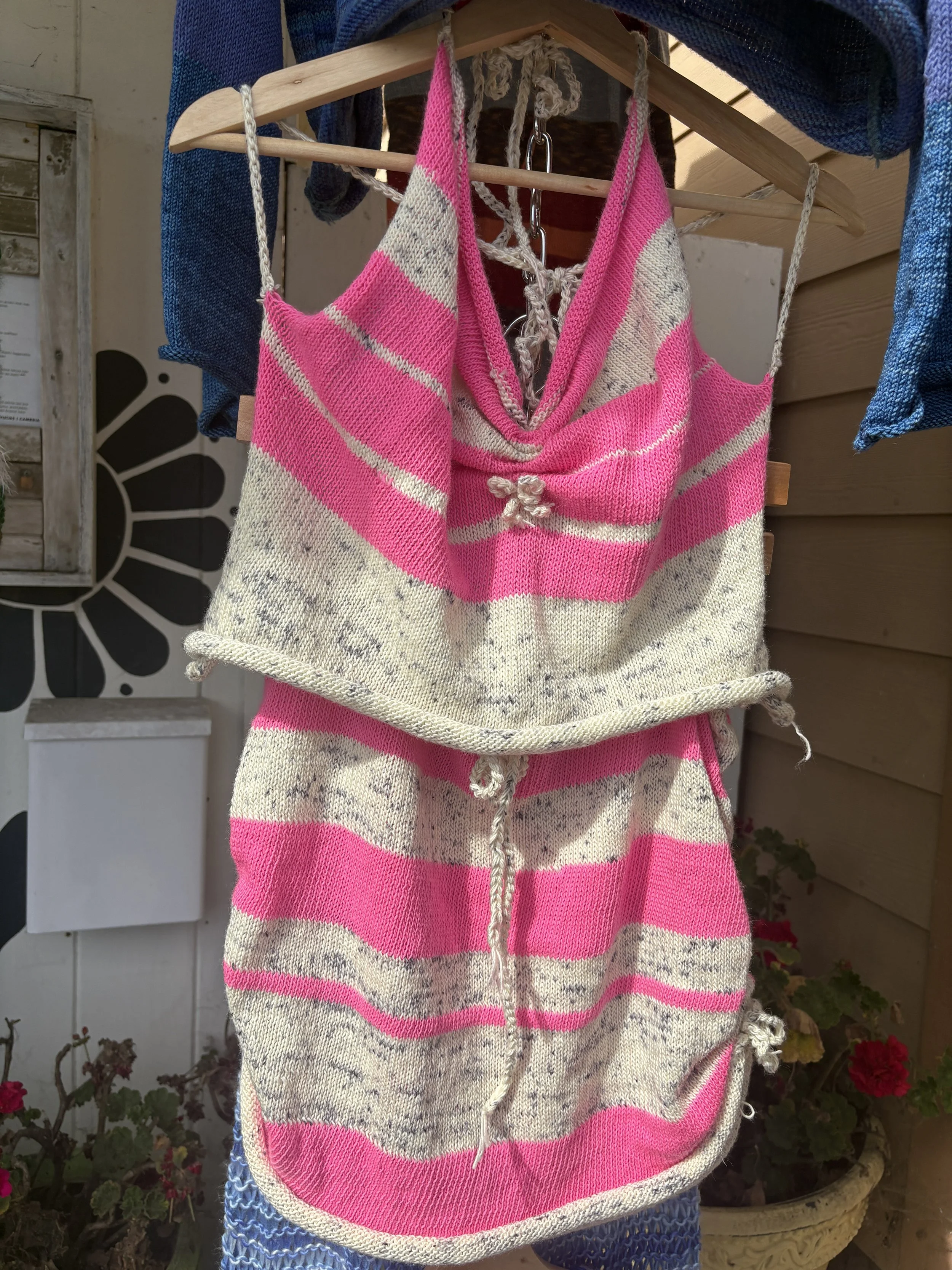 PINK AND WHITE KNIT SET (TOP)