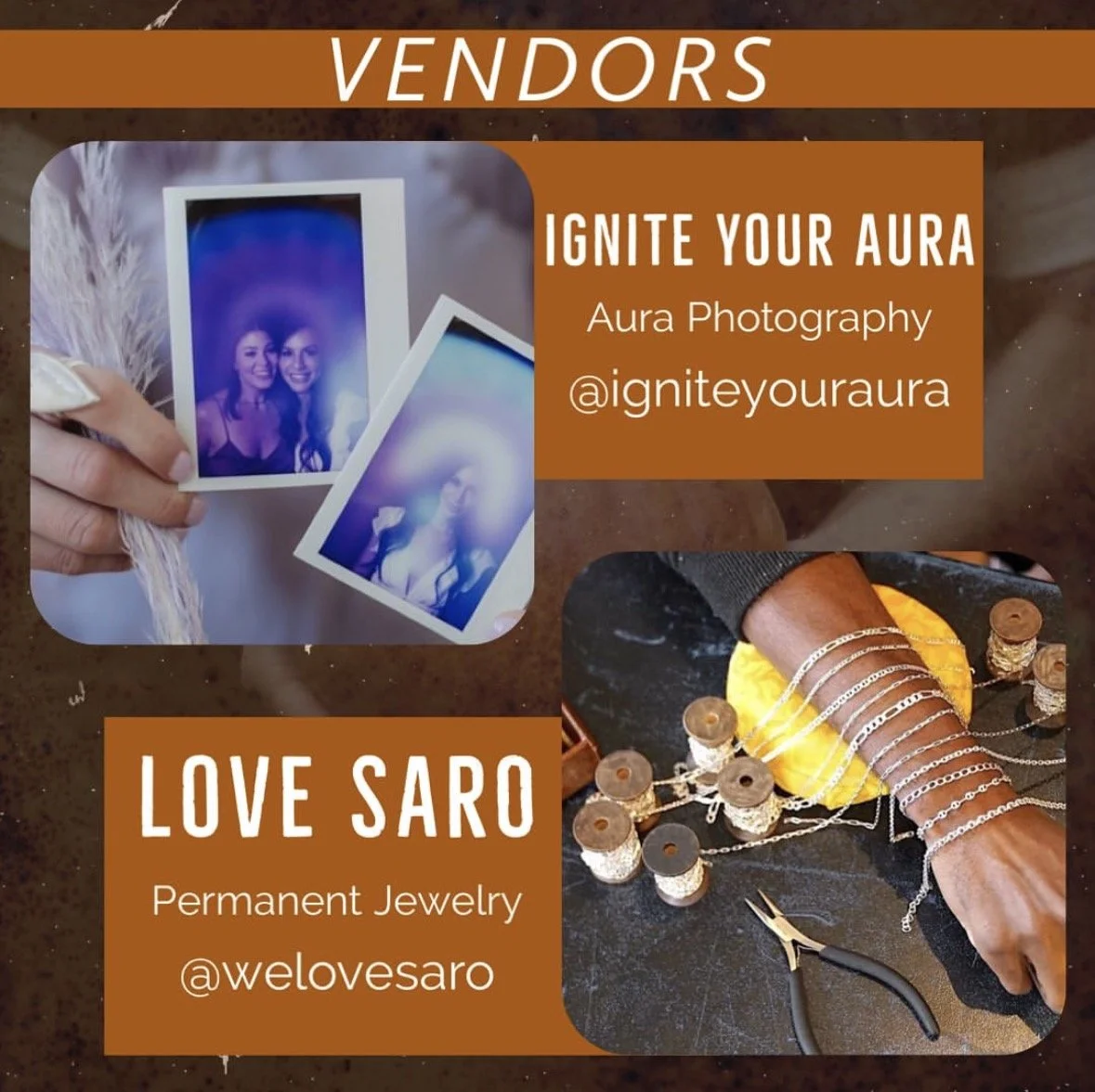 Aura photography and permanent jewelry at blackbird ink Friday the 13th flash event and pop up market