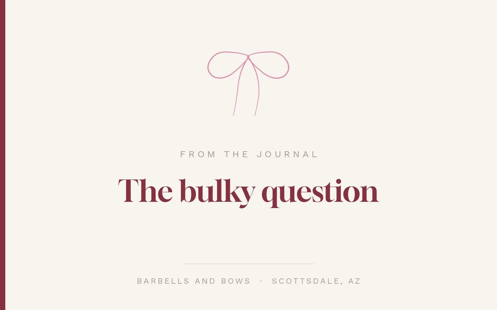 Will lifting weights make you bulky?