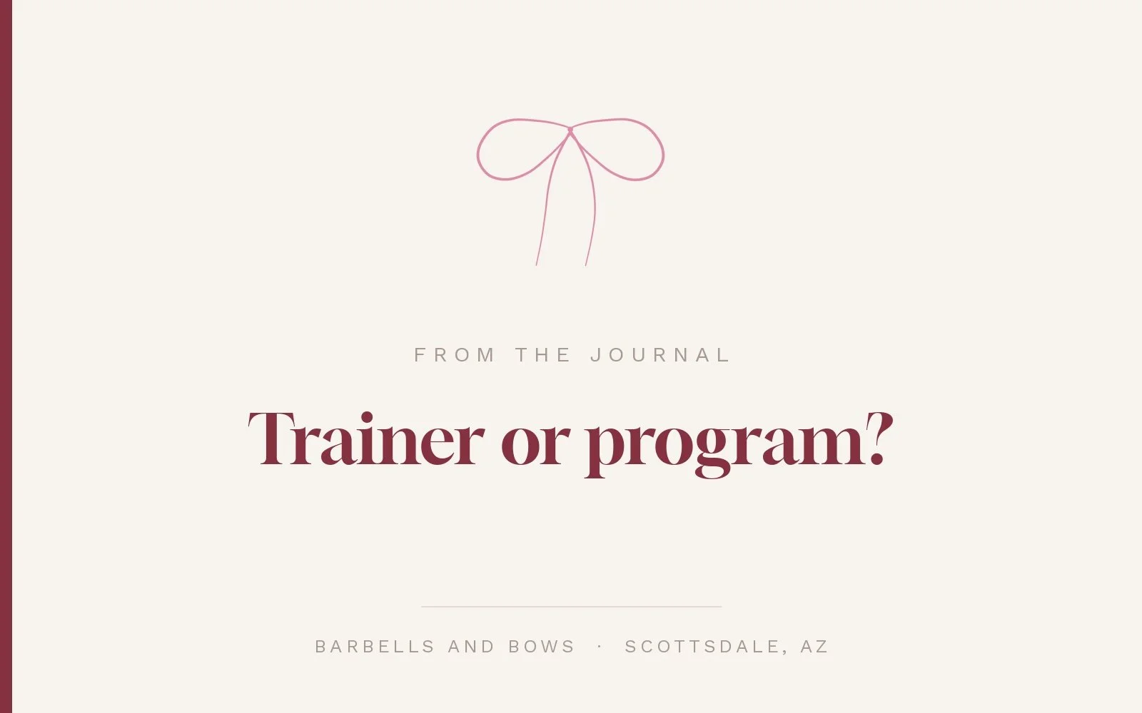 Do I need a personal trainer, or can I just follow a program?