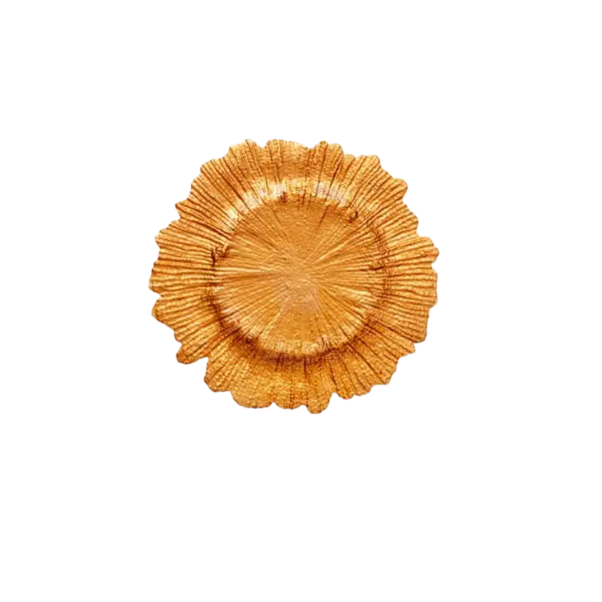 Plato base dorado texturizado