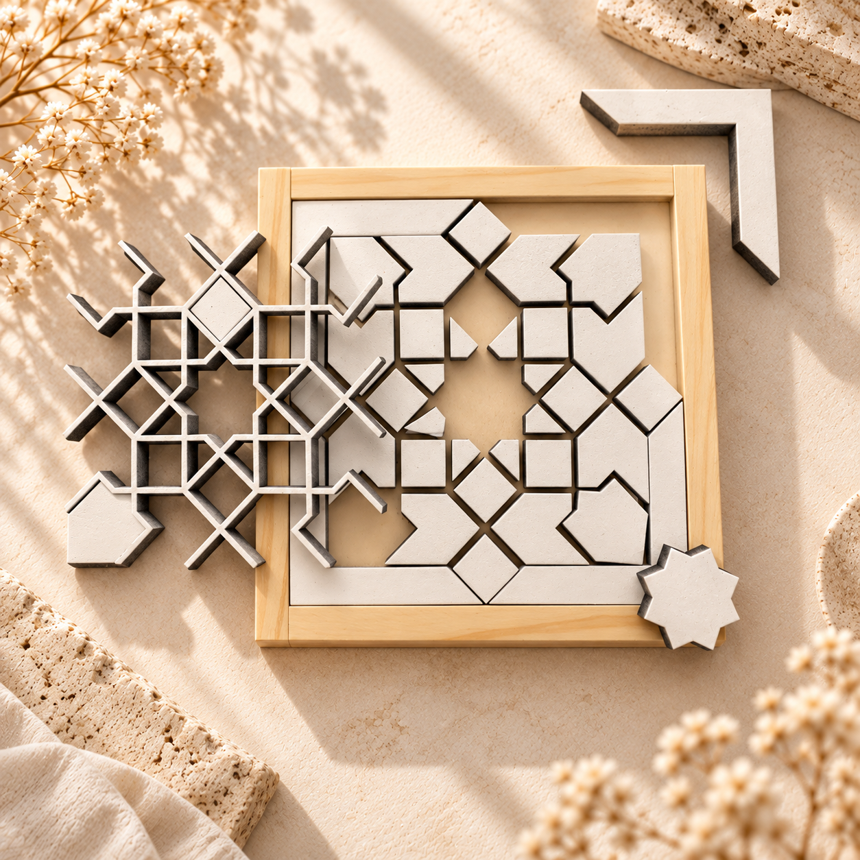 Puzzle géométrique en bois et céramique.png