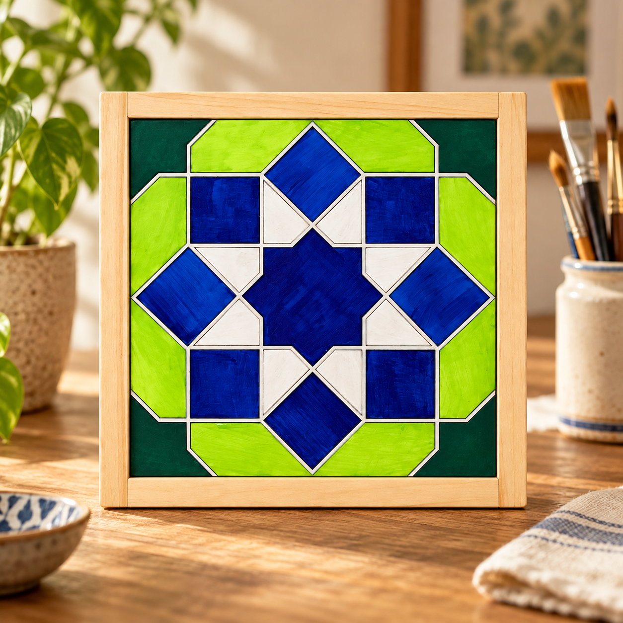 Kit créatif Fès — Zellige à peindre (15 × 15 cm)