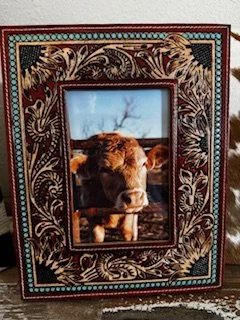 Turquoise Accented Western Photo Frame