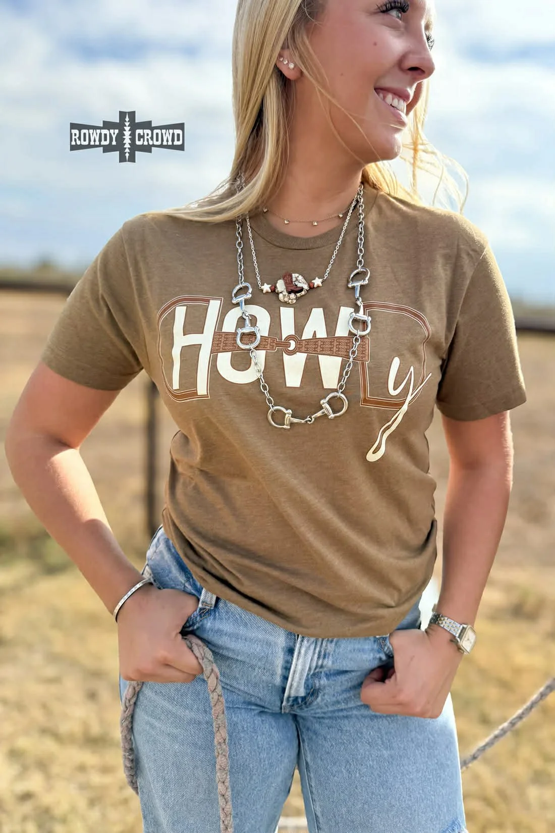 "Howdy" Brown T-Shirt