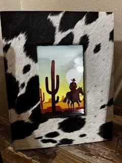 Black/White Cowhide Frame