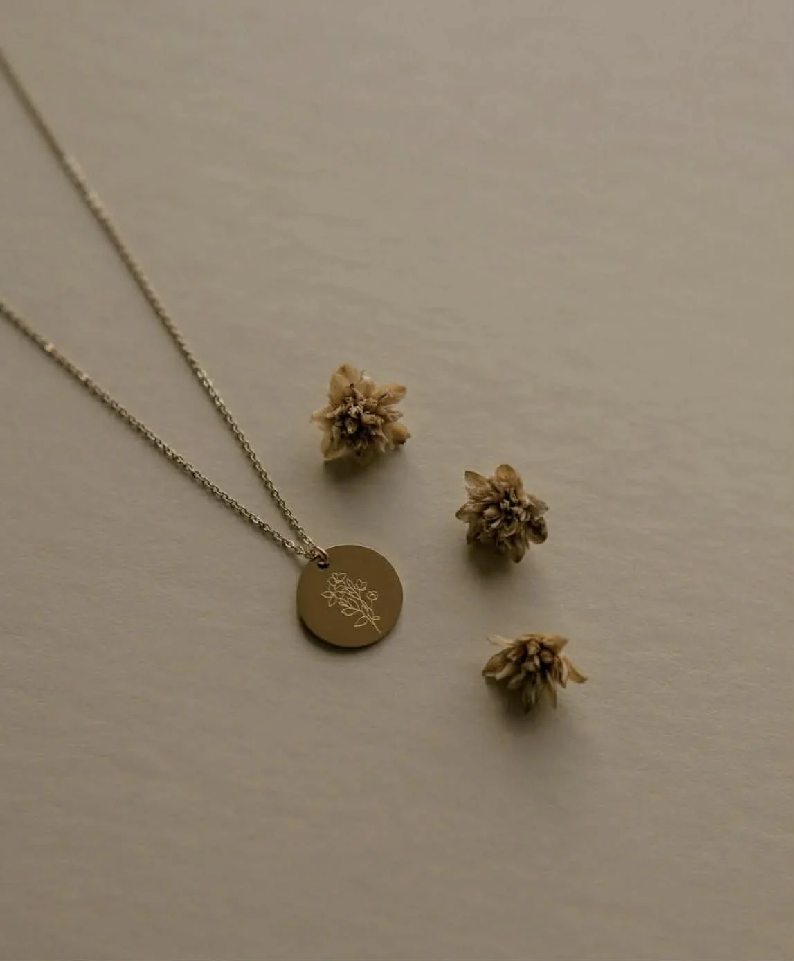 'Love Like Sarah' Floral Engraved Necklace