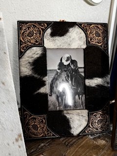 Rustic Cowhide Photo Frame