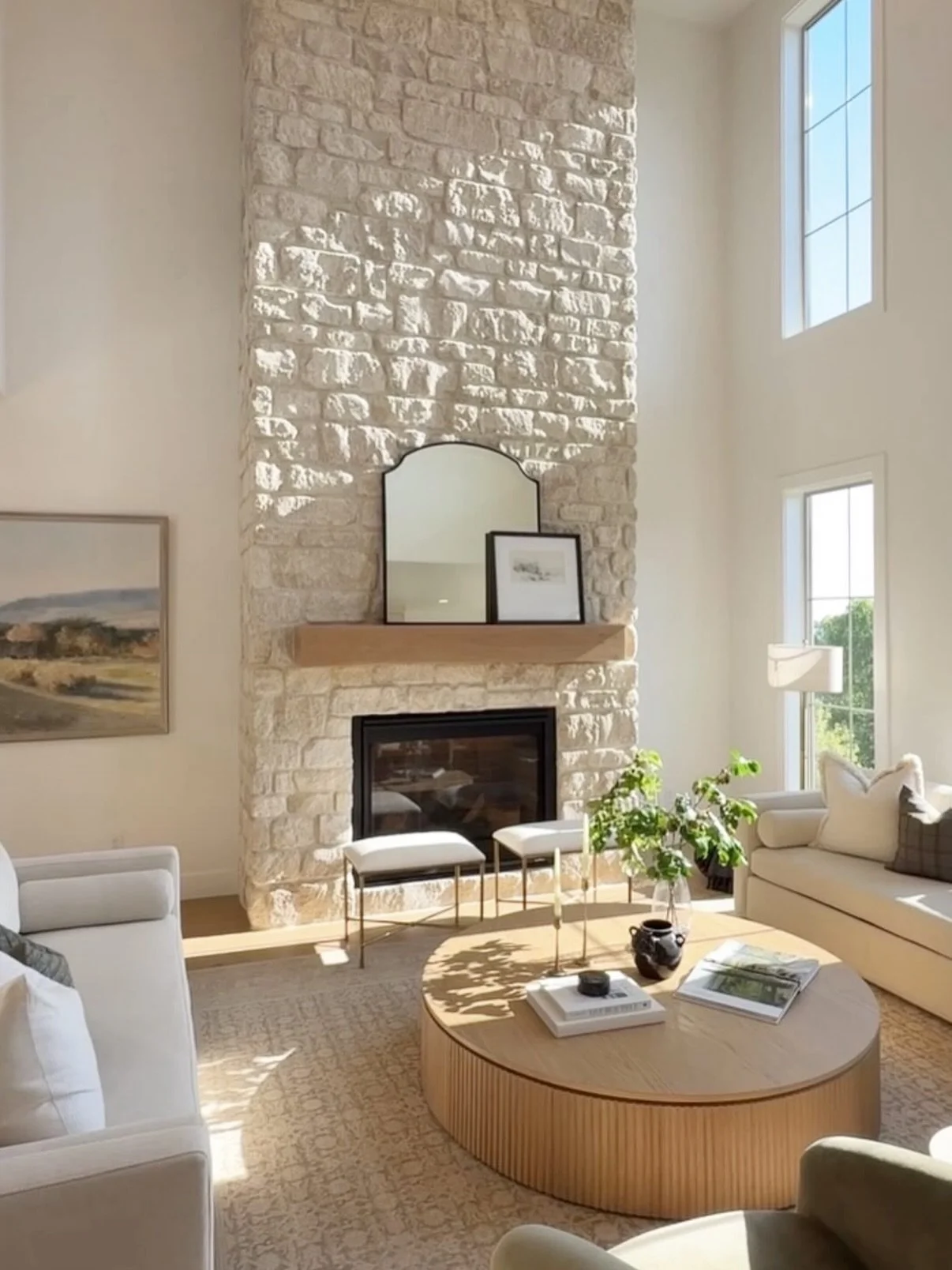 Loving this beautiful home? Comment TOUR and I&rsquo;ll send you the link.

Eric and I decided to add stone to our fireplace, similar to this. Last week part of the install was done and I&rsquo;m so excited to show you more of it in the upcoming week