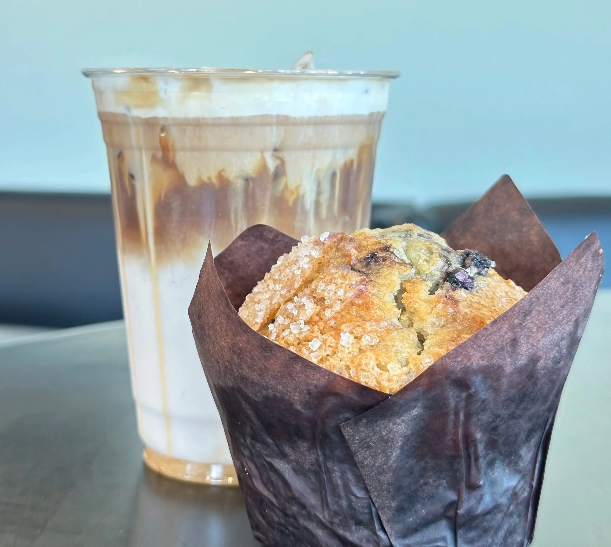 Blueberry Muffin and Vanilla Latte