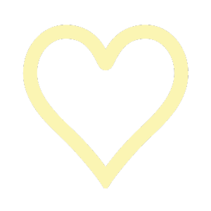 A light yellow heart outline on a black background