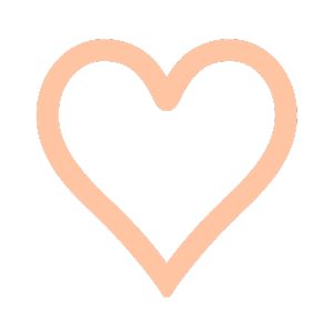 A beige heart outline on a black background.