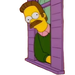Homer Simpson peeking out of a purple window with a surprised expression.