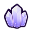 A purple crystal or gemstone with multiple facets.