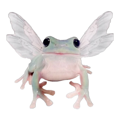 A creature with the body of a frog and the wings of a butterfly.