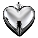 Shiny metallic heart-shaped pocket watch with a small hourglass on top