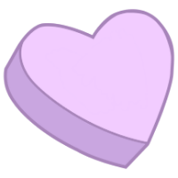 Light purple heart-shaped object with a darker shadow outline.