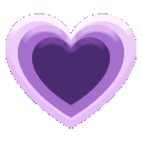 Purple heart with a darker purple interior