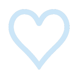 Light blue heart outline on a black background