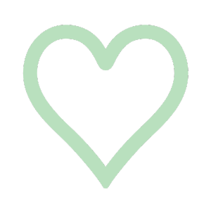 A light green heart outline on a black background.