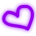 Purple heart shape