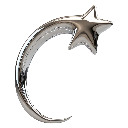 A silver shark-shaped balloon