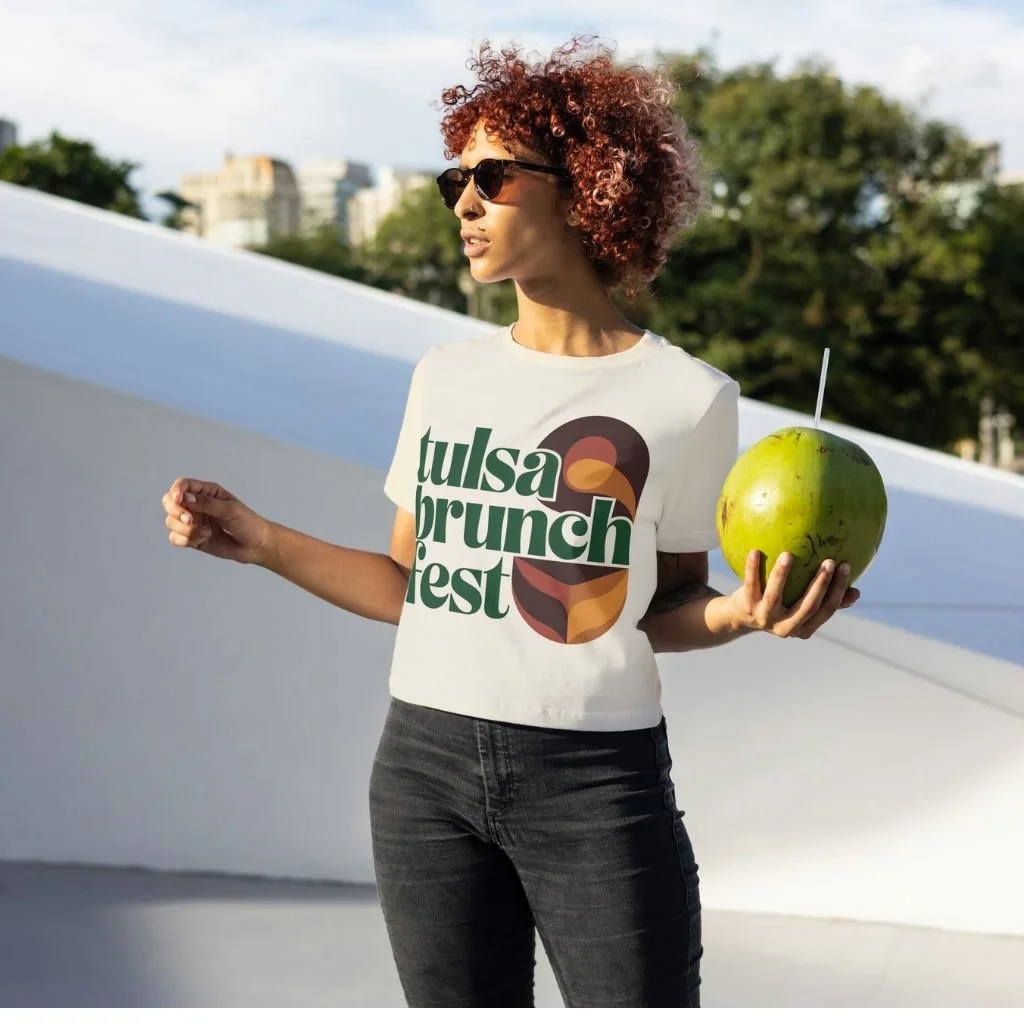Tulsa Brunch Fest Modern Retro Crop Tee