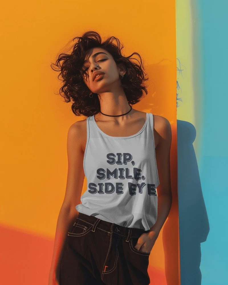 Sip, Smile, Side Eye Tank