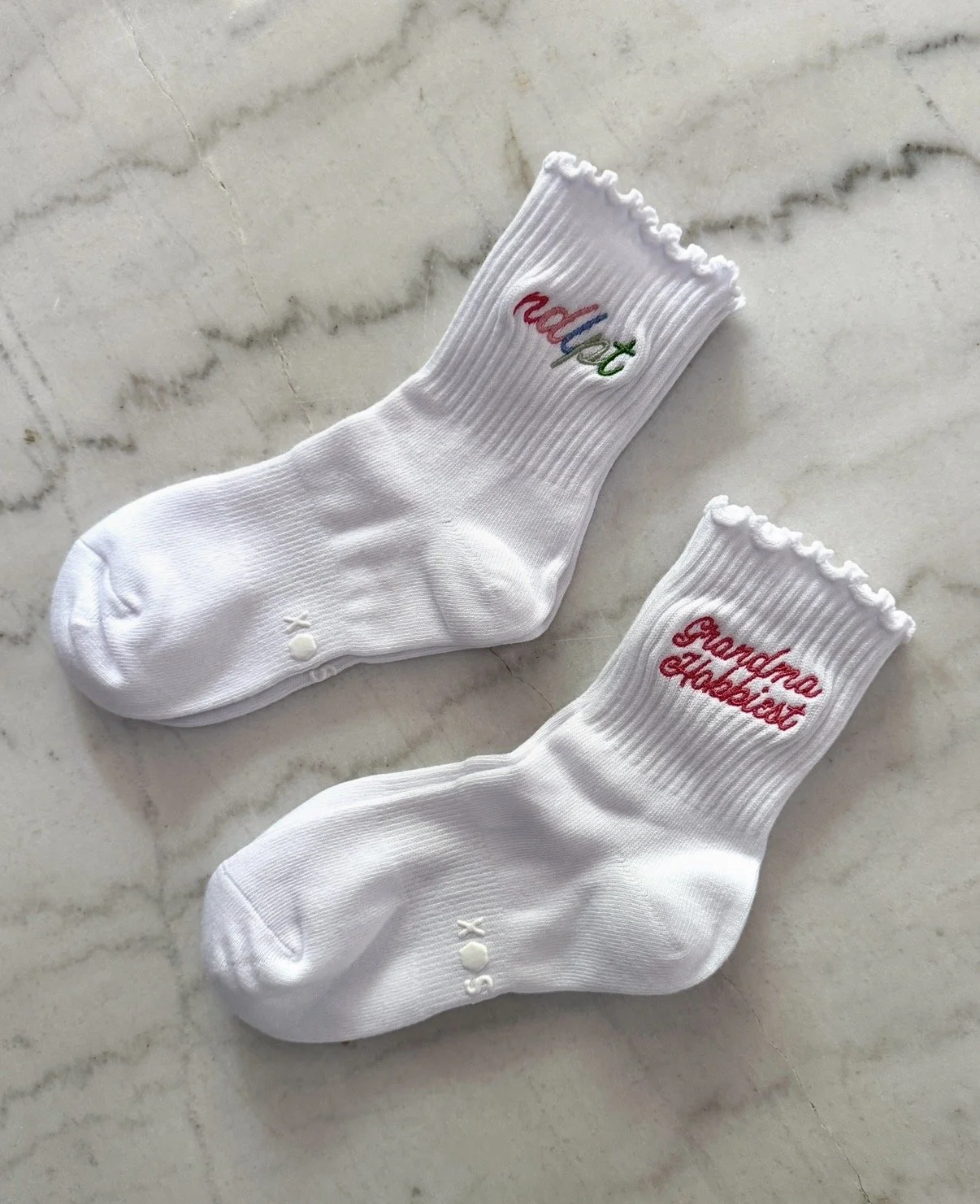 Grandma Hobbyist Ruffle Socks