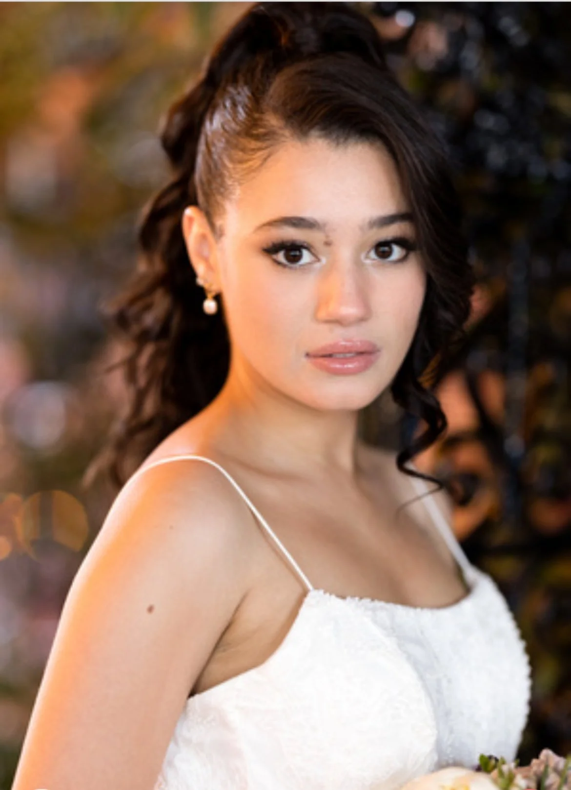 Romantic soft glam bridal makeup for Georgia wedding