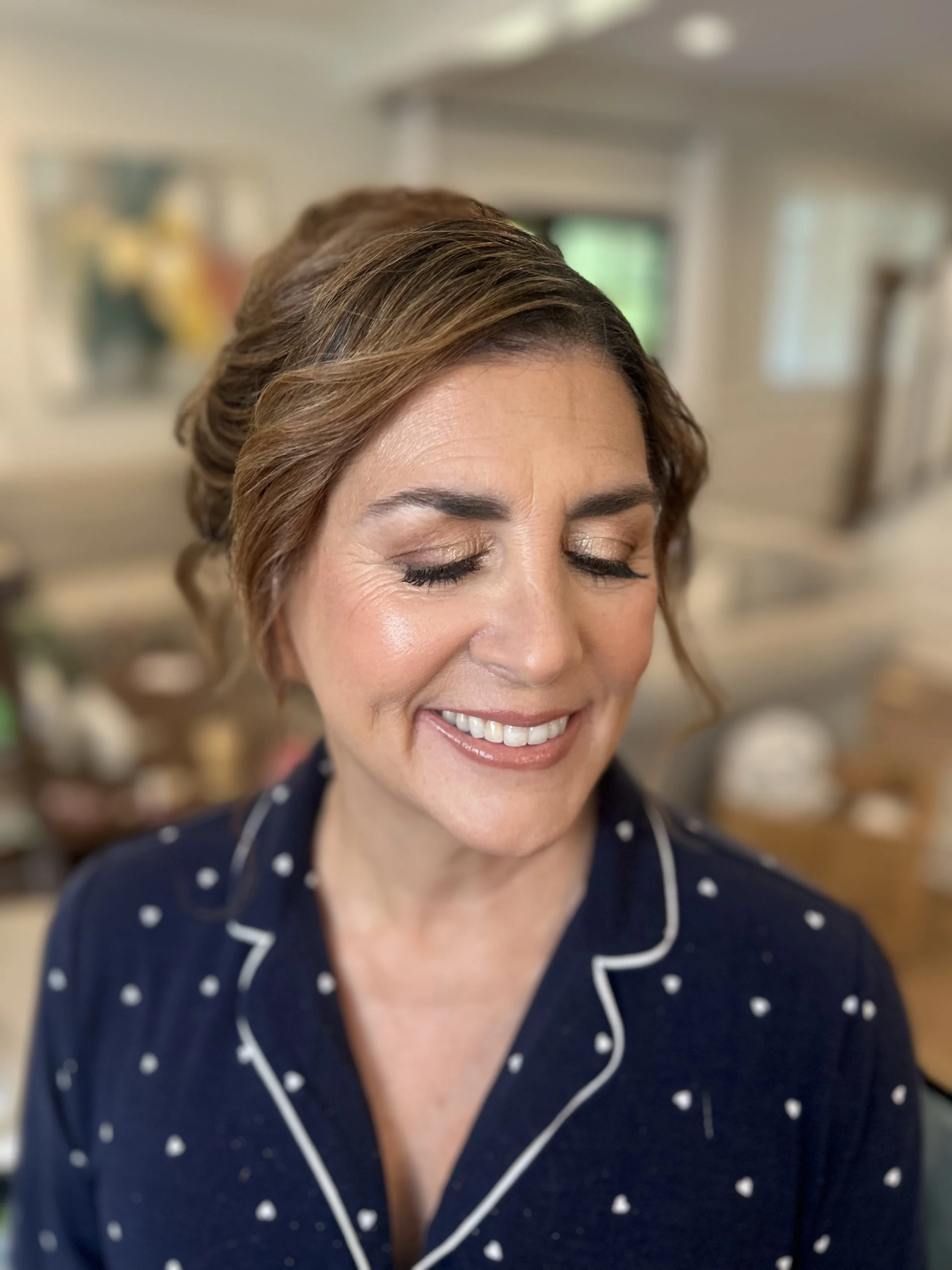 Timeless mother of the bride makeup with soft smokey eye by Atlanta artist