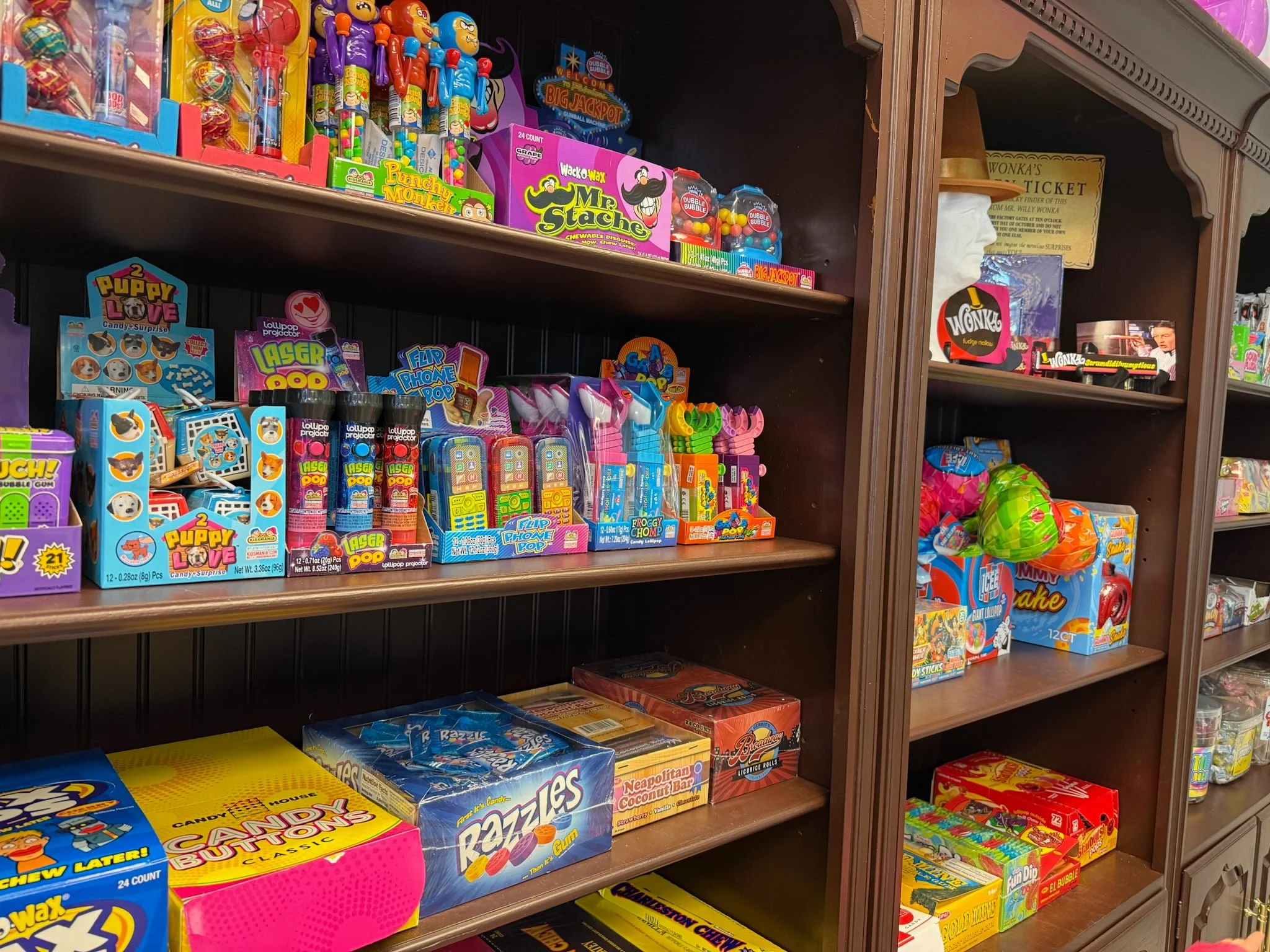 shelves filled with candy