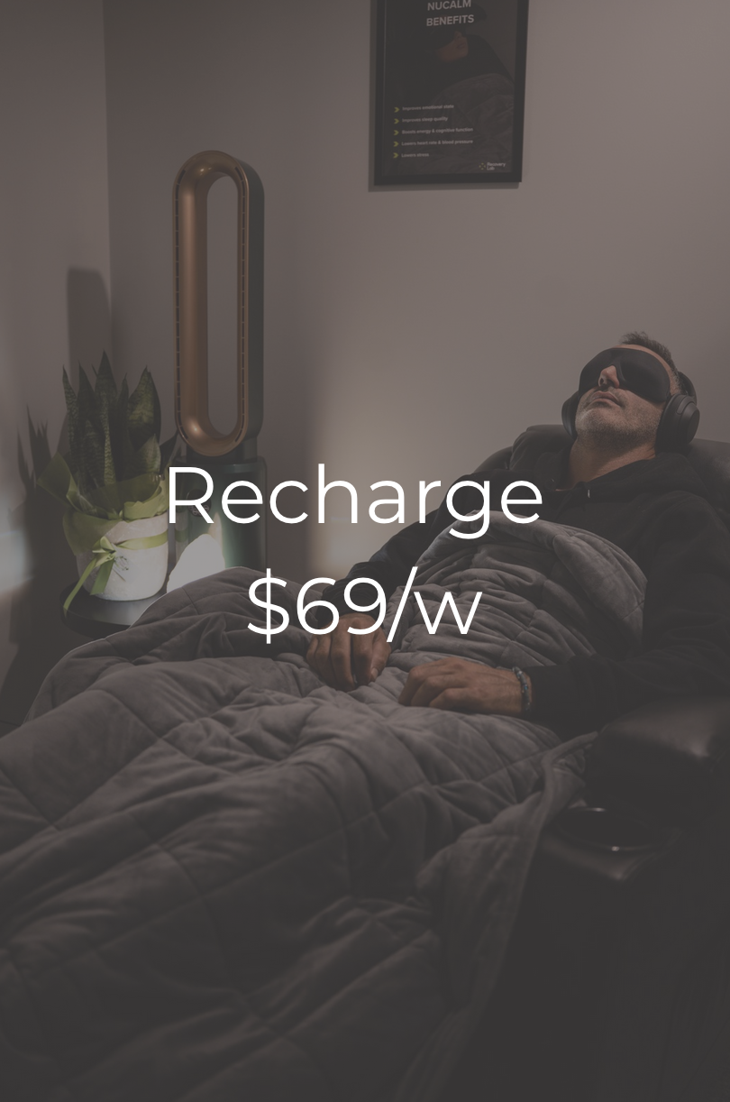 Recharge membership recovery experience in a calm relaxation space at Recovery Lab Maribyrnong