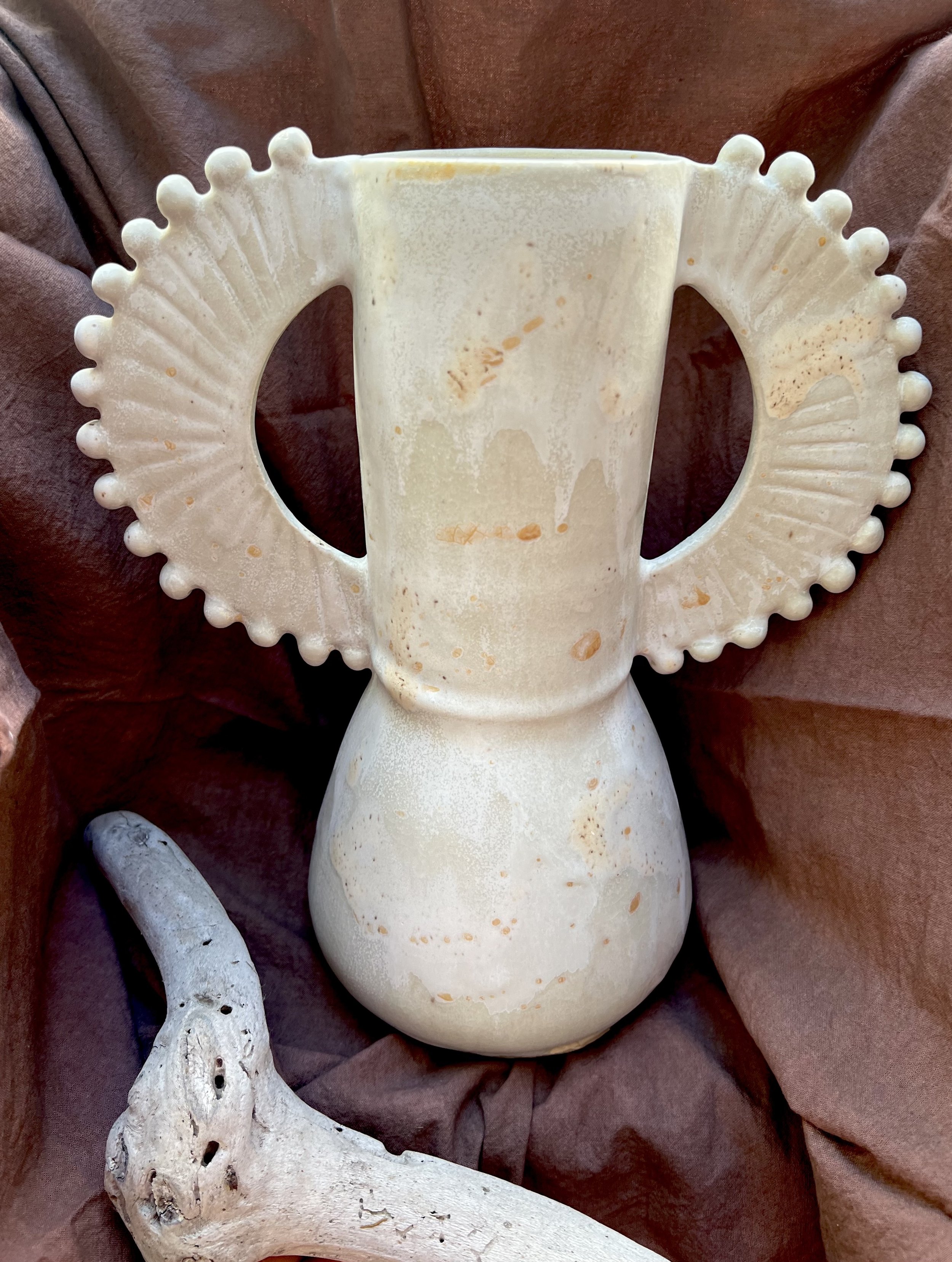 Penacho Vessel 2. 16" x 15" Glazed stoneware