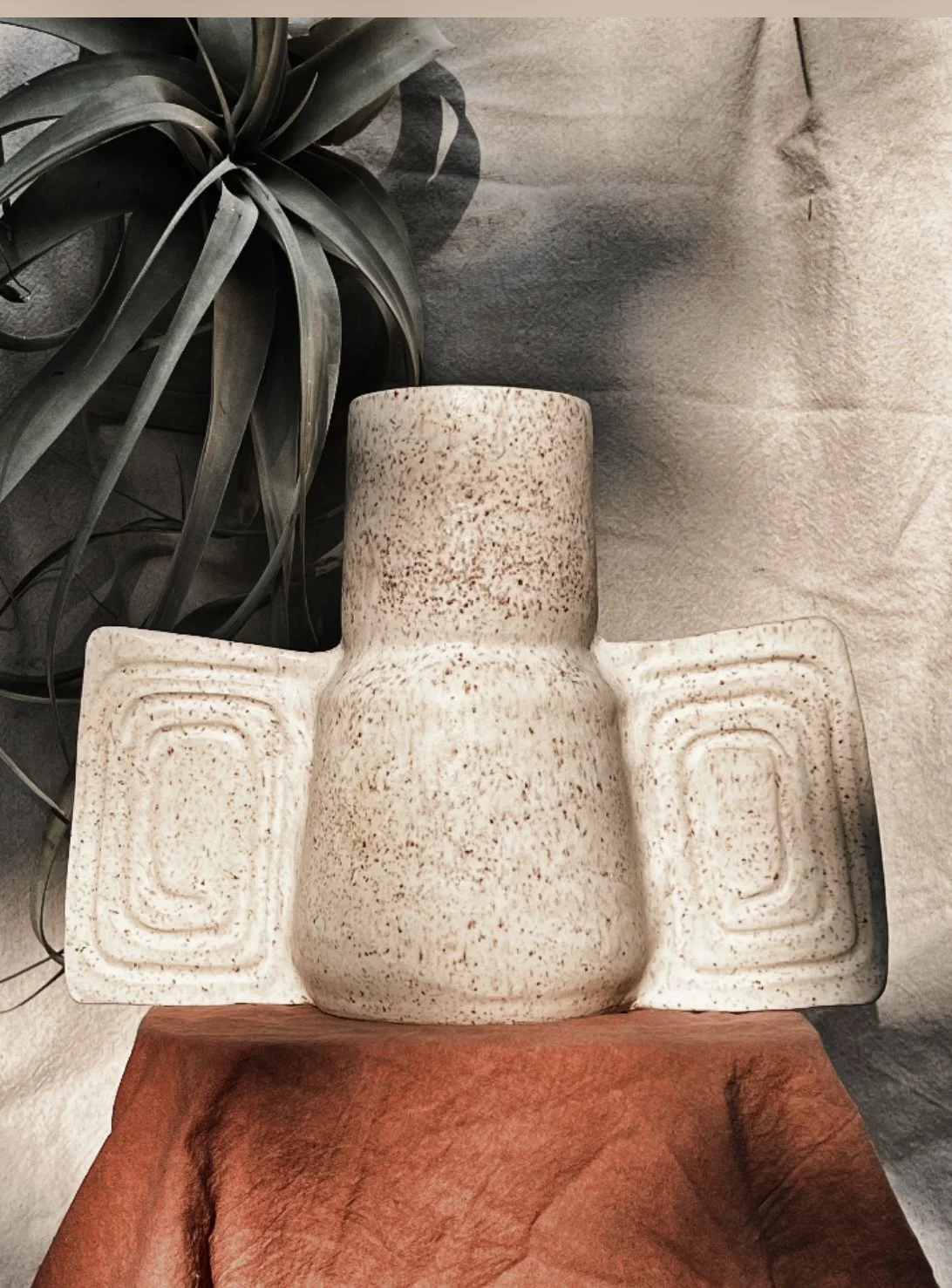 Winged Vessel 15" x 17" Glazed stoneware