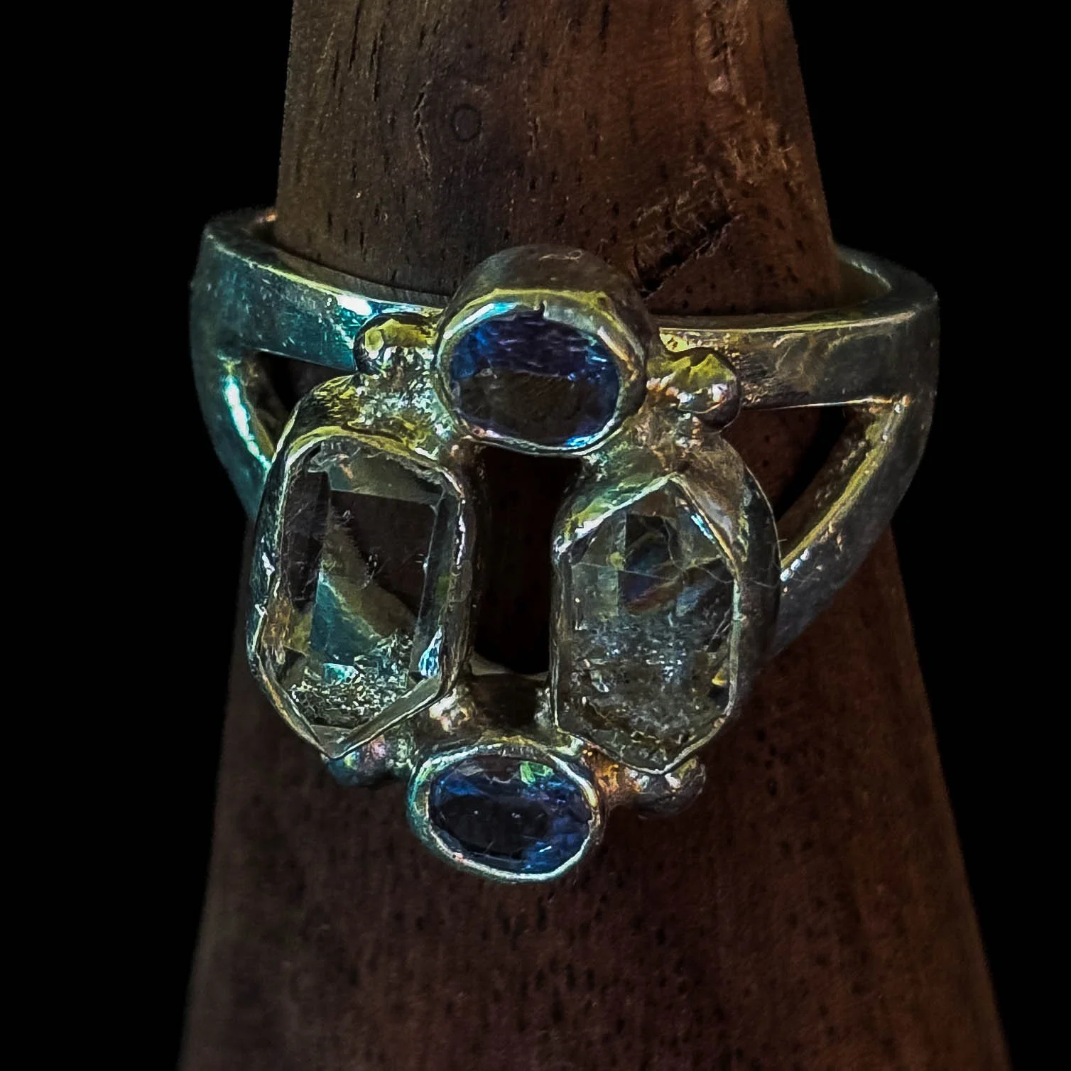 Clear Quartz & Blue Topaz Ring