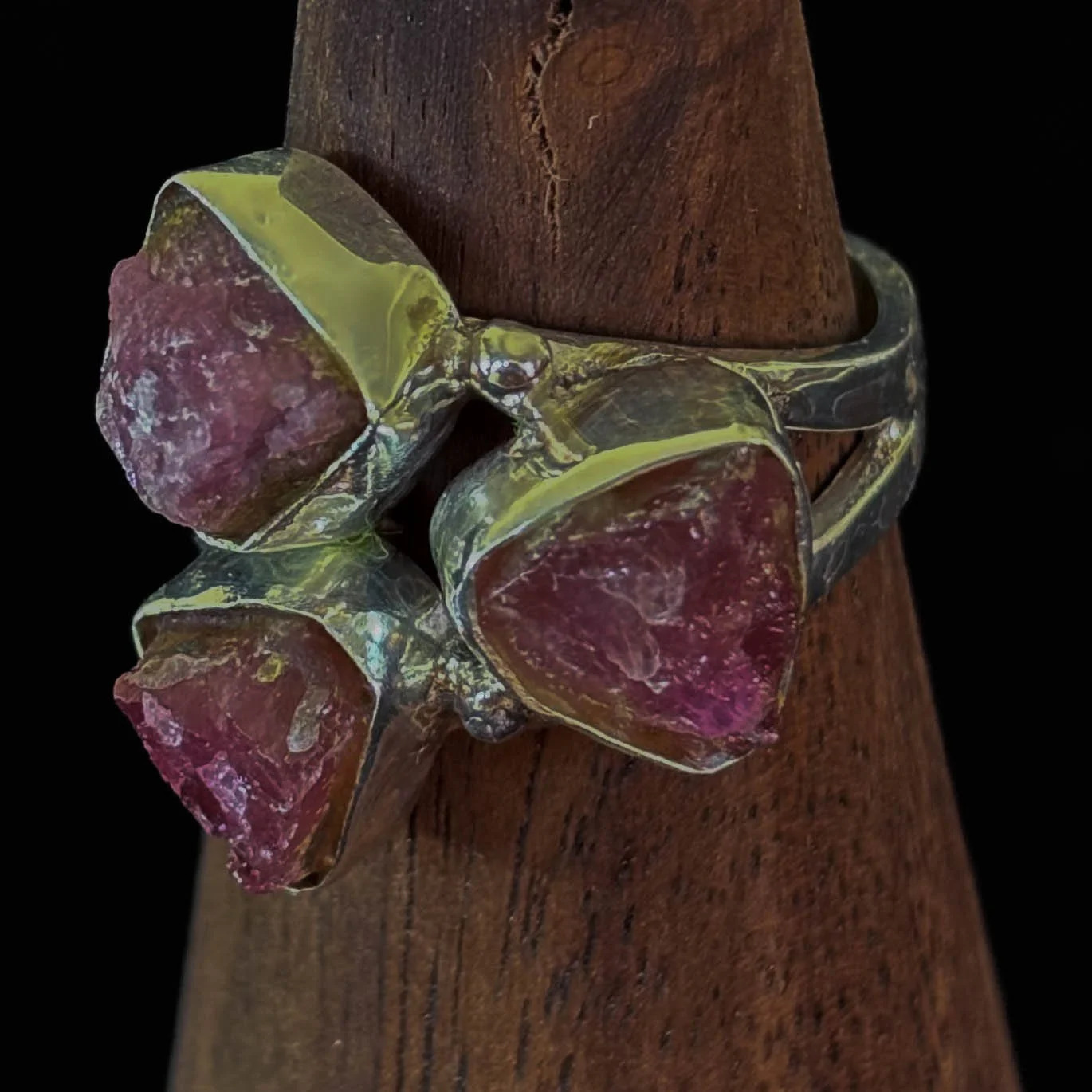 Raw Pink Tourmaline Ring