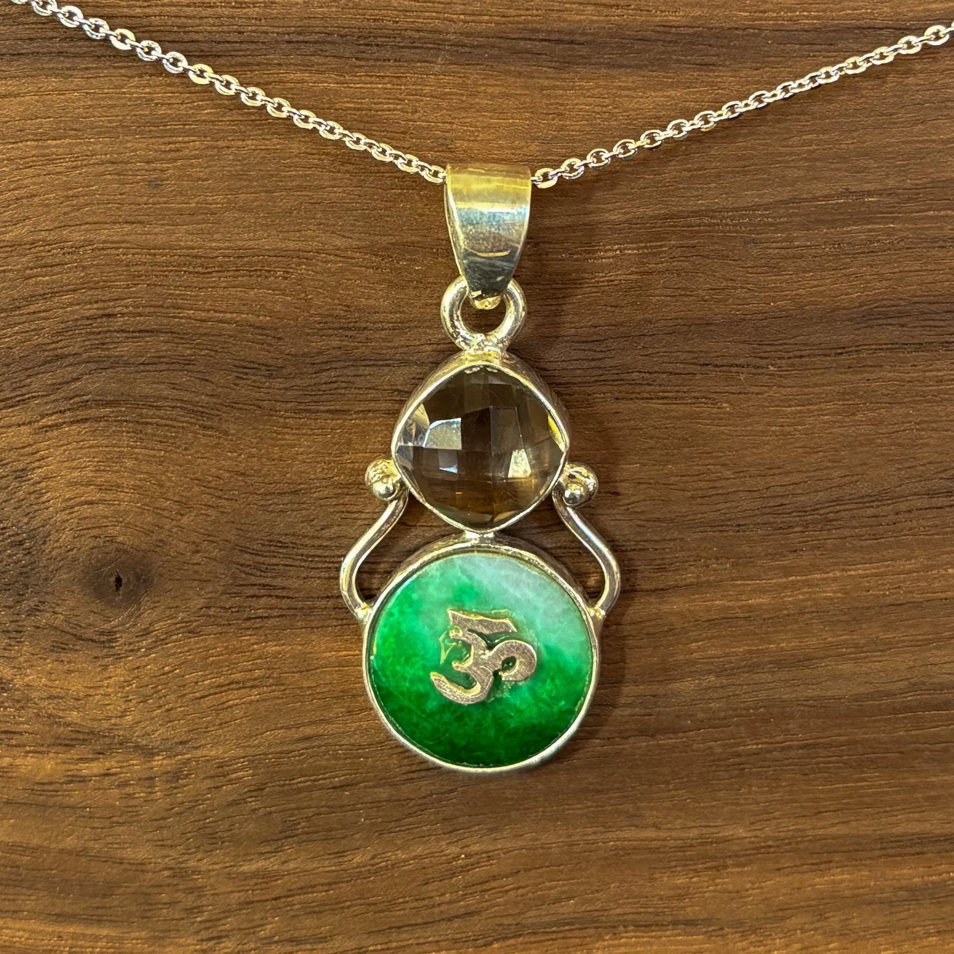 Turquoise and Smokey Quartz Pendant