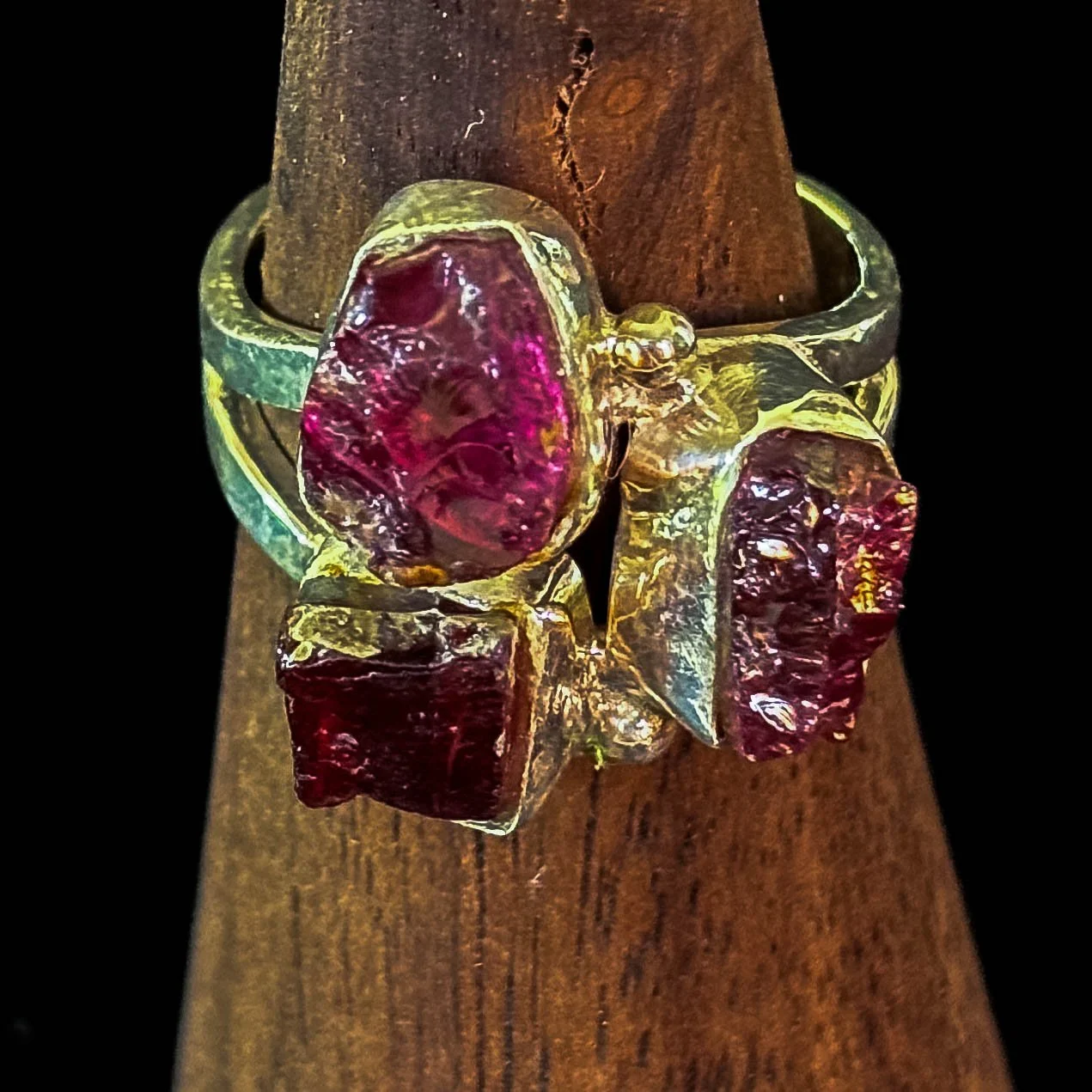 Raw Garnet & Amethyst Ring