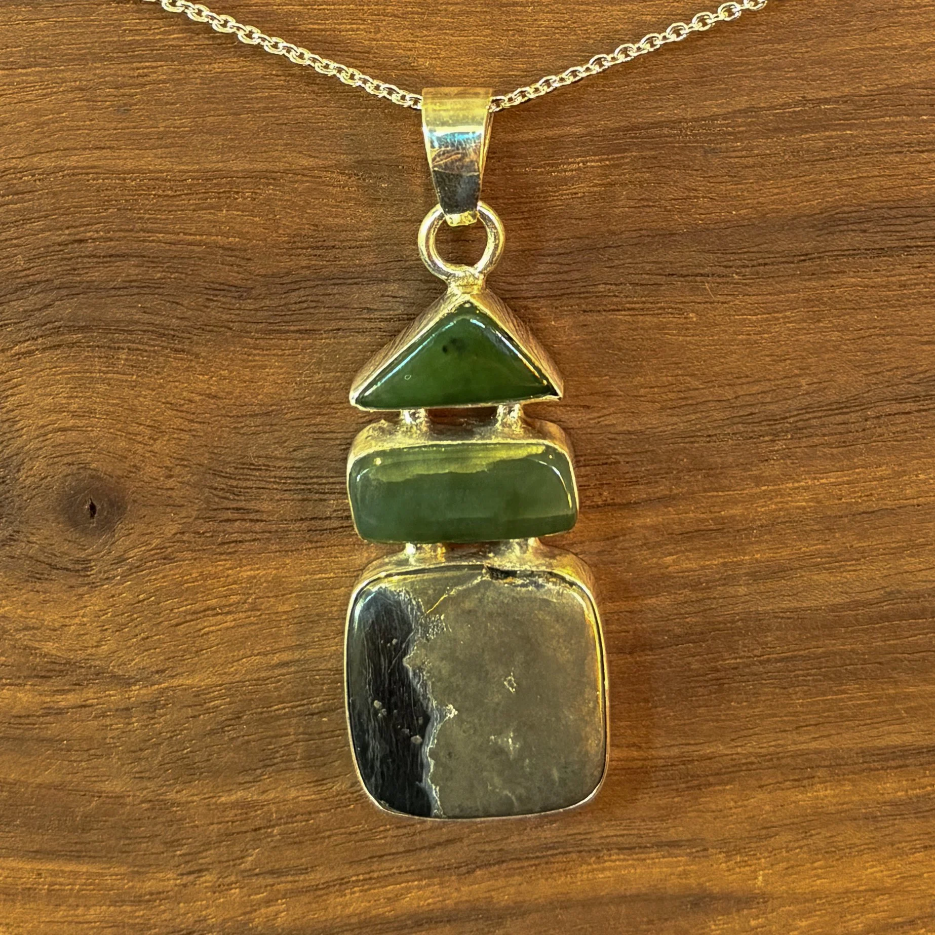 Pyrite & Jade Pendant