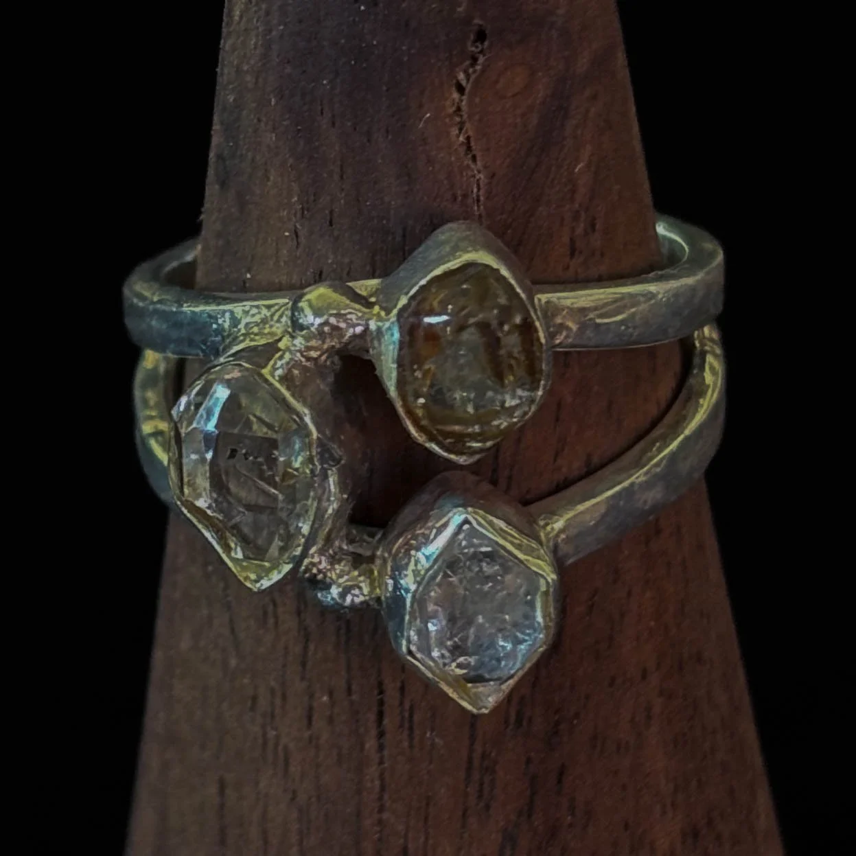 Clear Quartz & Smokey Quartz Ring