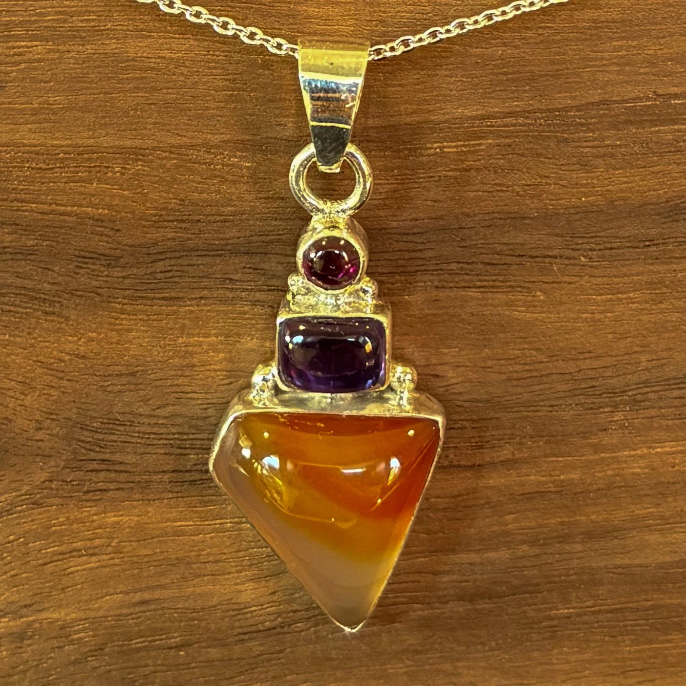 Carnelian, Amethyst & Garnet (Pendant)