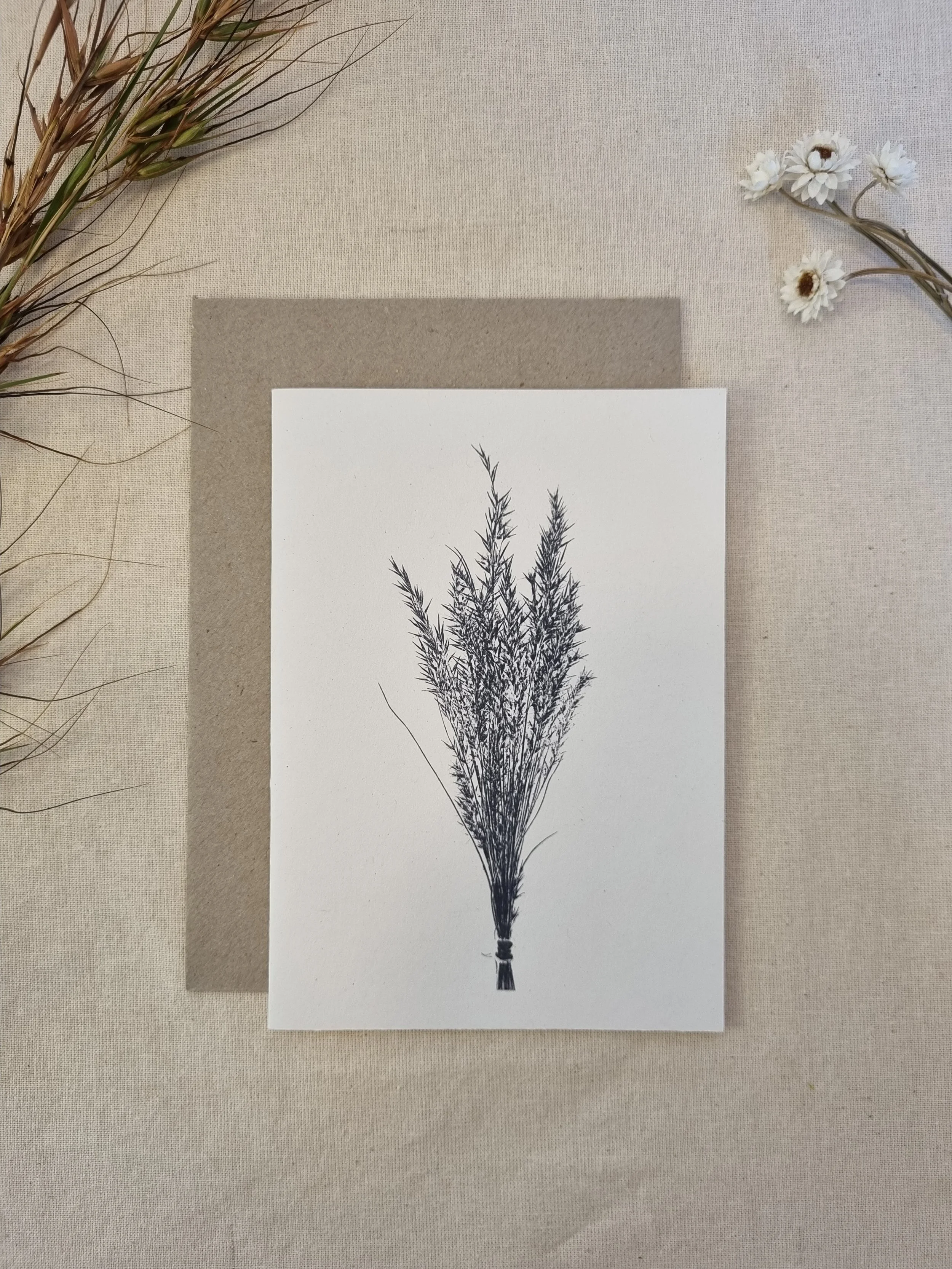 Wallaby Grass Bouquet — Botanical Greeting Card