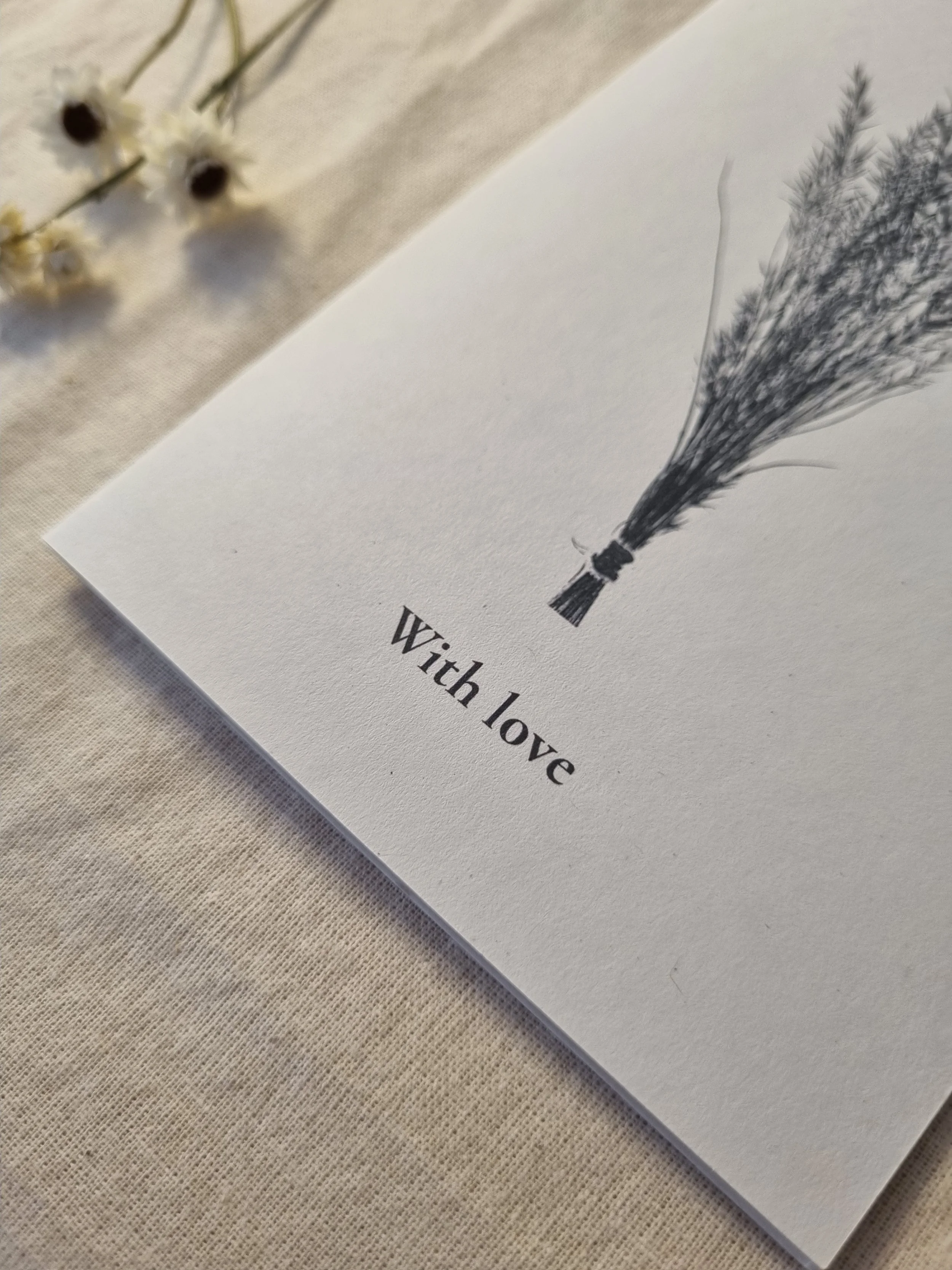 Botanical Card – Wallaby Grass – “With Love”