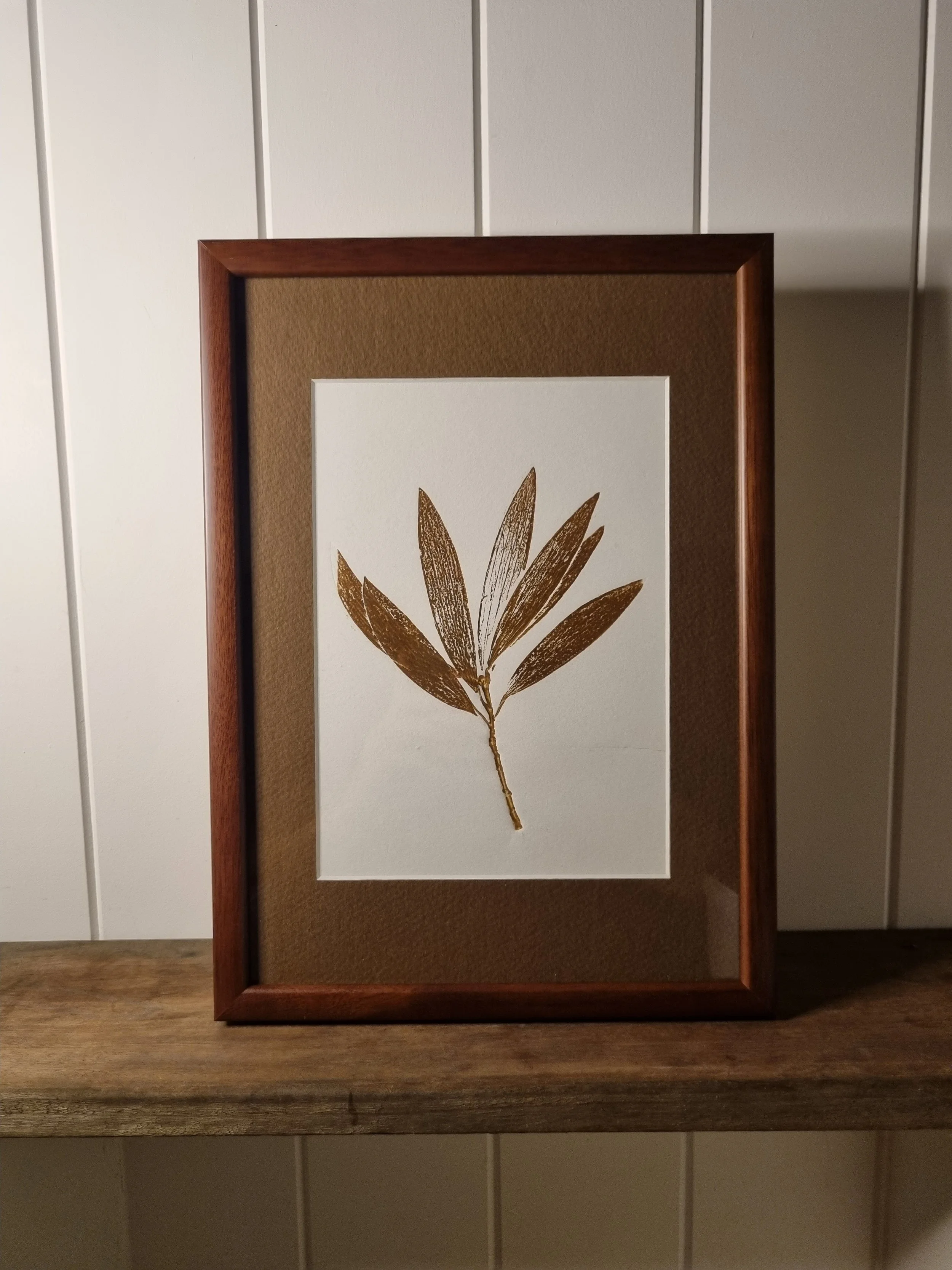 Broad-Leaved Paper Bark 1, Burnt Umber, Framed