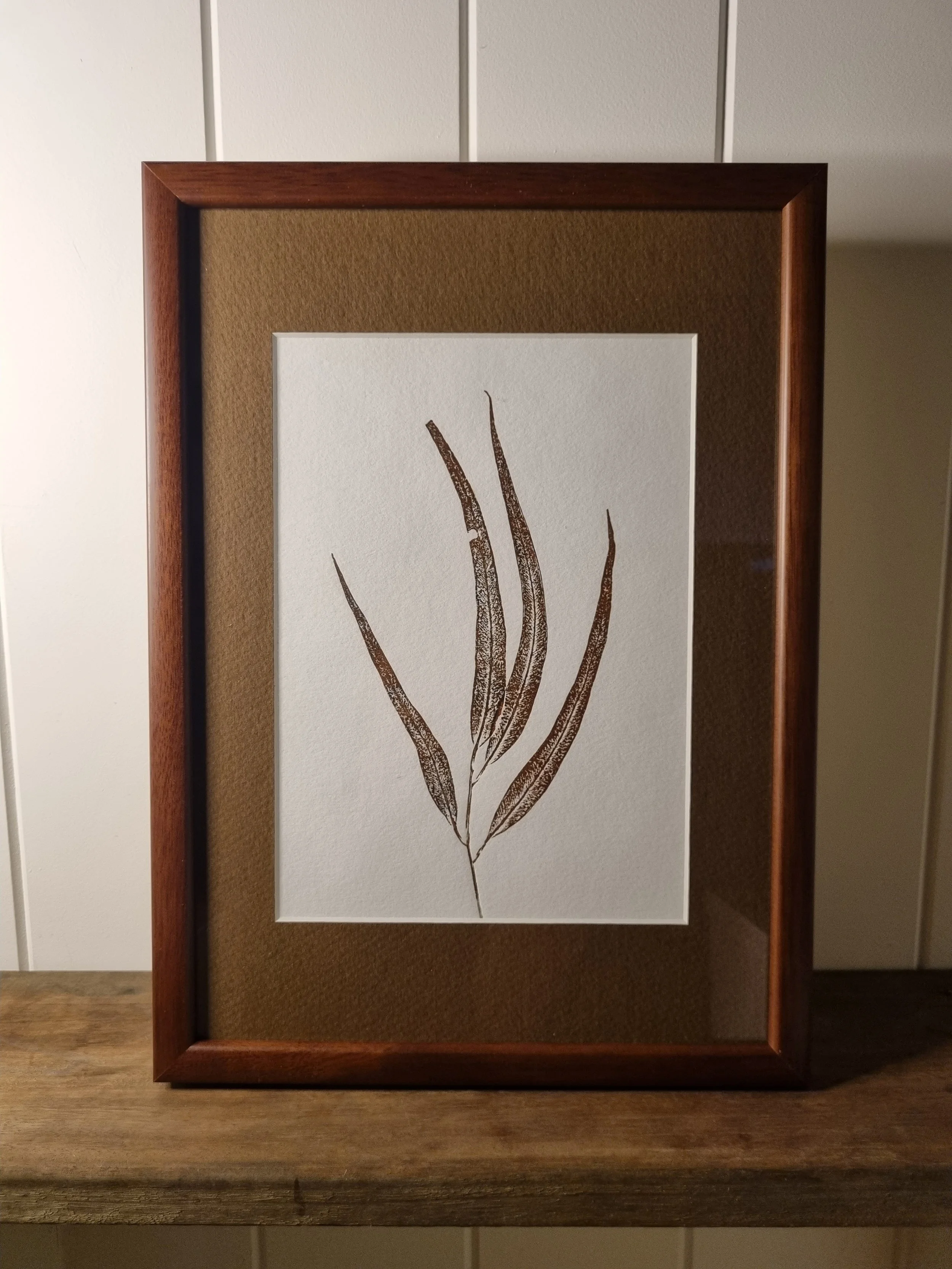 Lemon-scented Gum 1, Burnt Umber, Framed